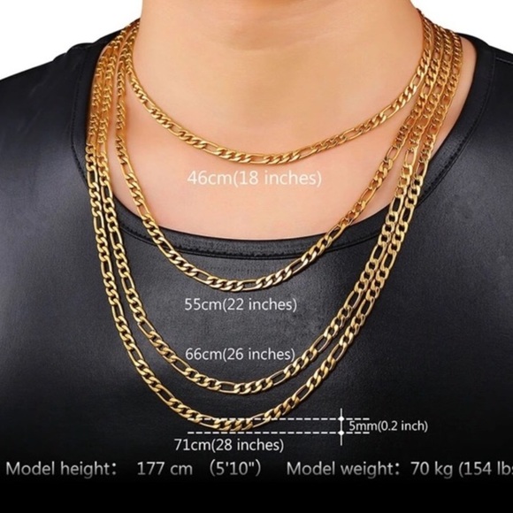 New 18K Real Yellow Gold Plated Chain/ Necklace - Picture 4 of 5